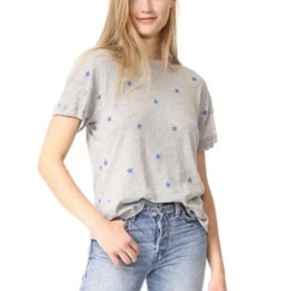WILDFOX gray blue stars shirt size medium